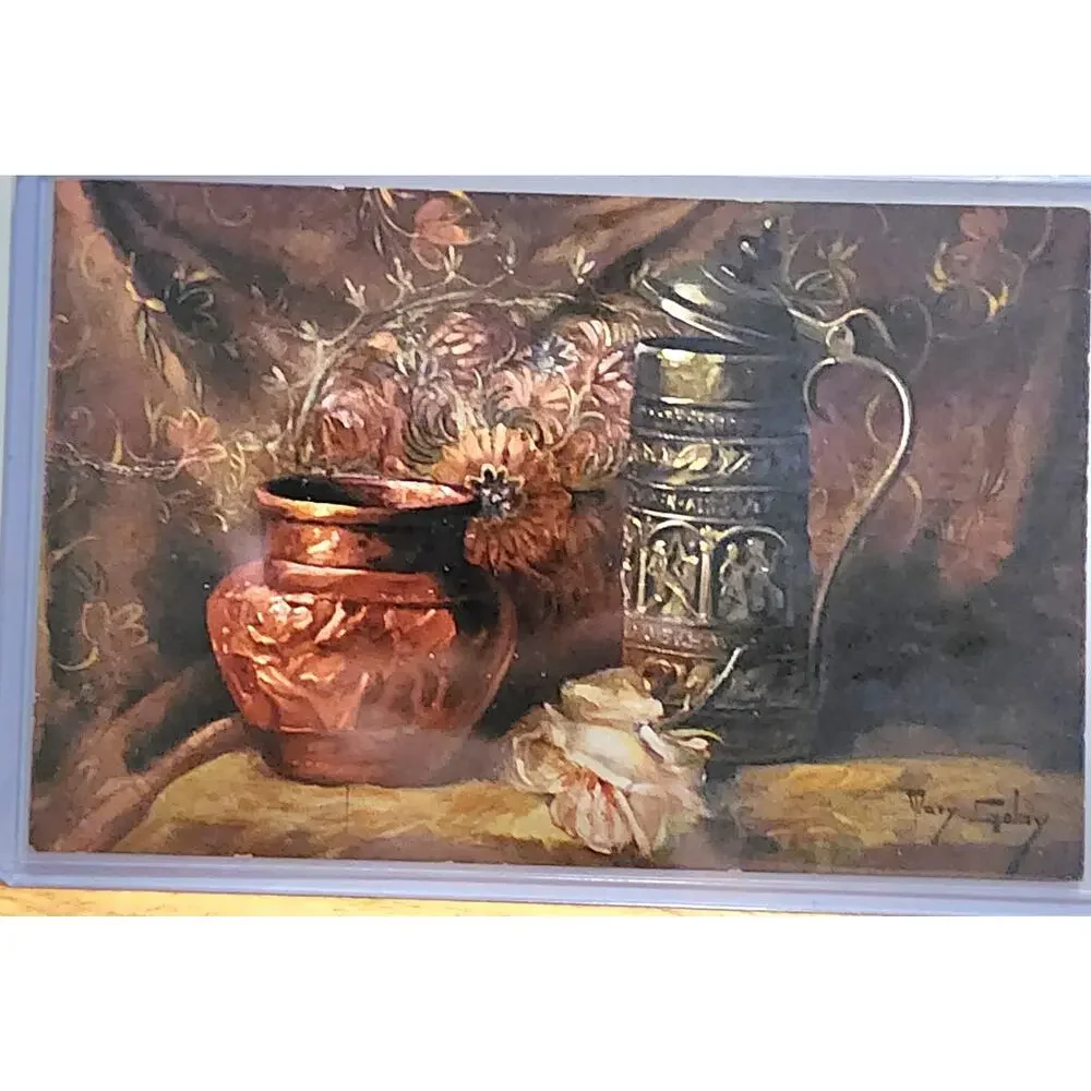 Lot Of Four Vintage Antique Postcards Decanters